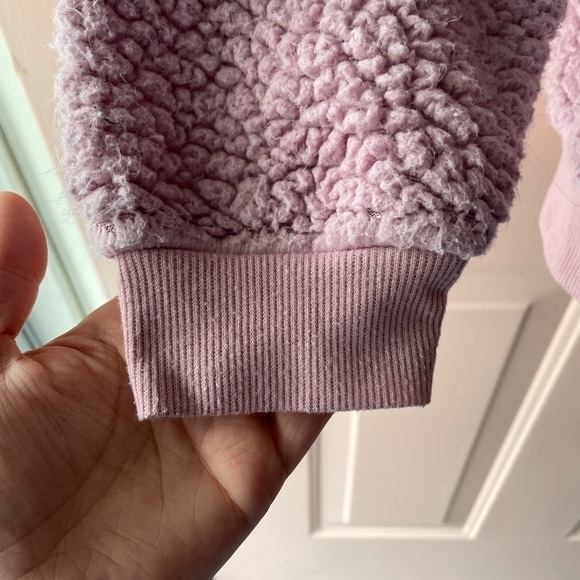 AMP “Not Your Babe” Pink/Purple & White Oversized Fuzzy Sherpa Sweatshirt XS - Picture 5 of 16